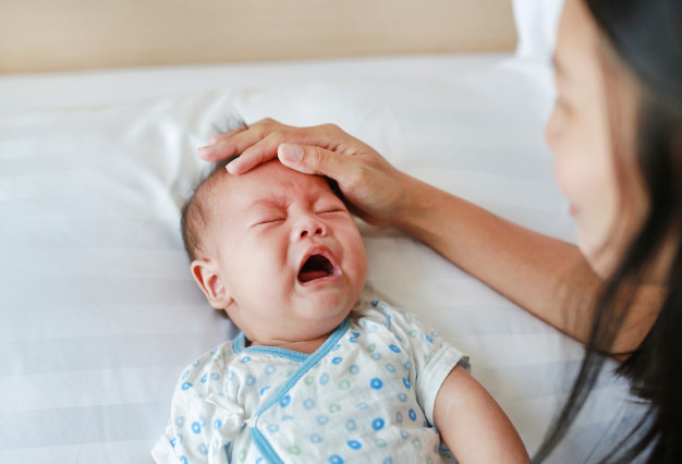 scared baby crying